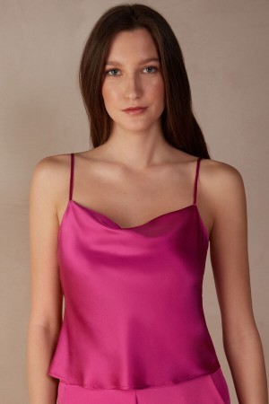 Intimissimi Silk Crop Camisole Roze | NLNEJ30098